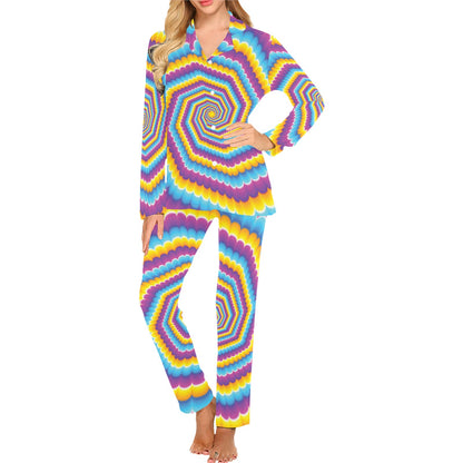 Optical illusion Pattern Print Design A04 Women's Long Pajama Set