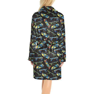 Skateboard Print Design LKS305 Women's Fleece Robe