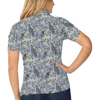 Guinea Fowl Print Design LKS402 Women's Polo Shirt