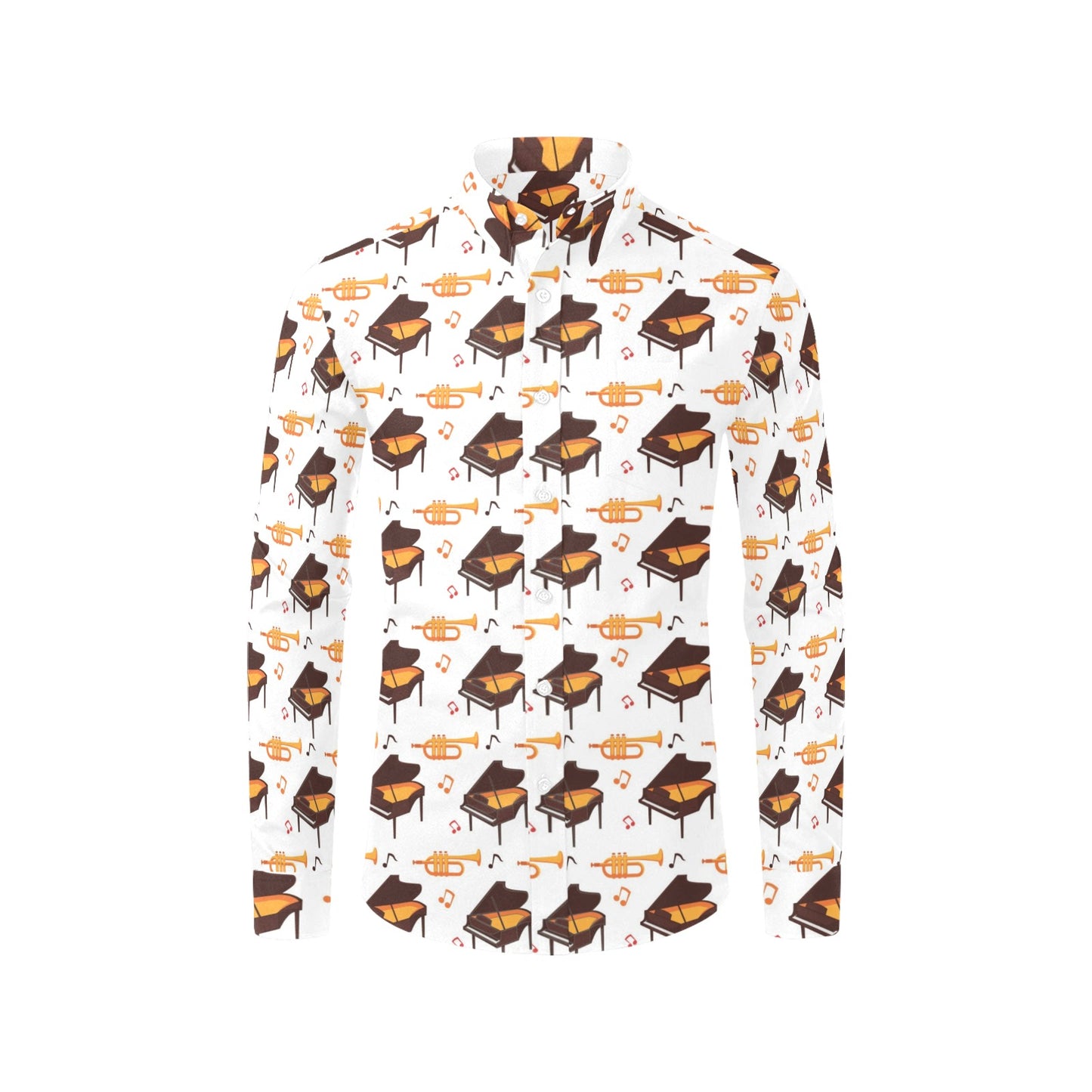 Piano Print Design LKS406 Men's Long Sleeve Dress Shirt
