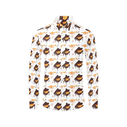 Piano Print Design LKS406 Men's Long Sleeve Dress Shirt