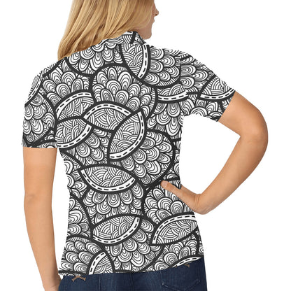 Polynesian Pattern Print Design A01 Women's Polo Shirt