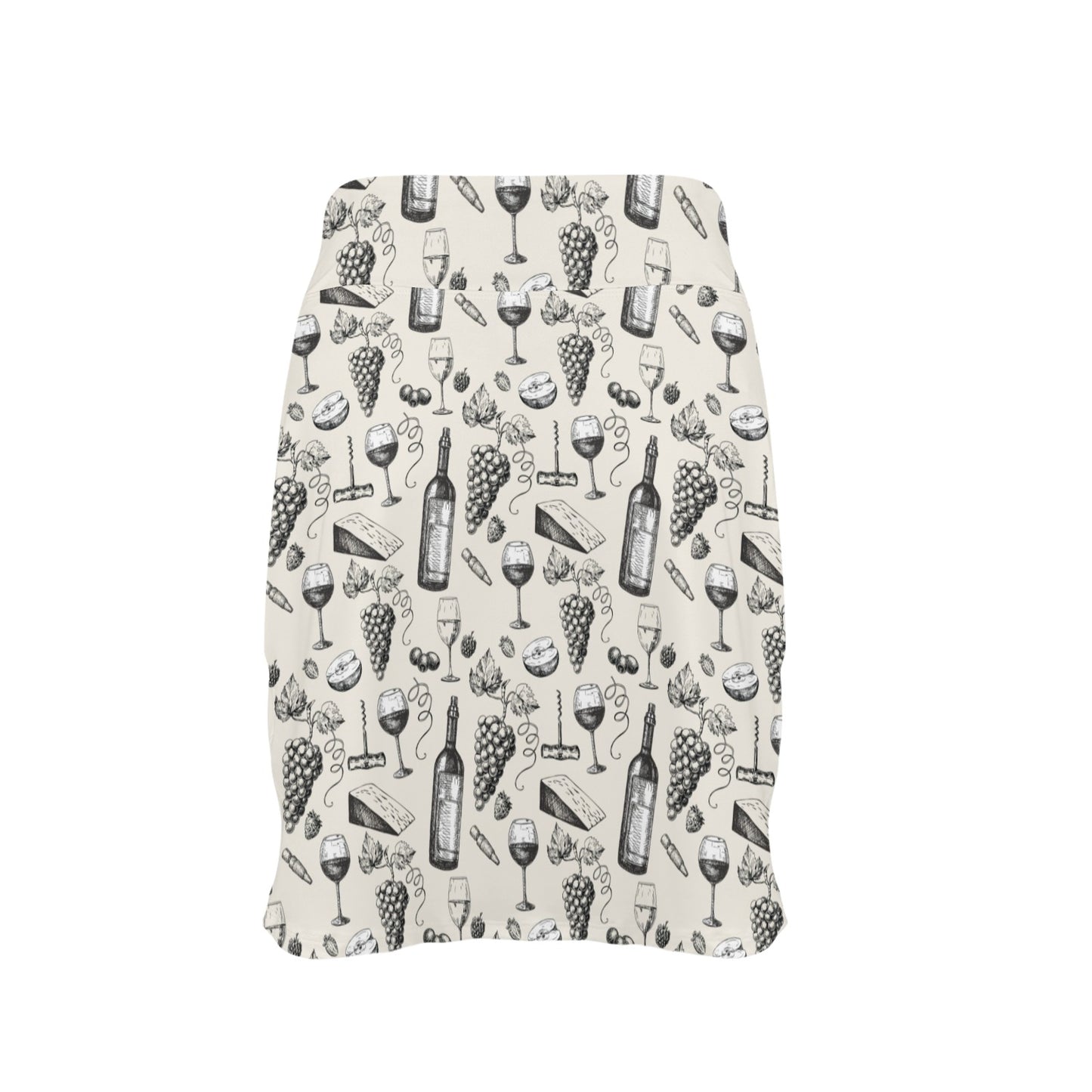 Wine Themed Print Design LKS306 17" Golf & Pickleball Skort with Pockets