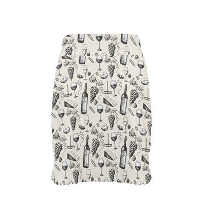 Wine Themed Print Design LKS306 17" Golf & Pickleball Skort with Pockets