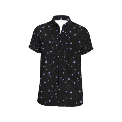 Star Print Design LKS303 Men Short Sleeve Button Up Shirt