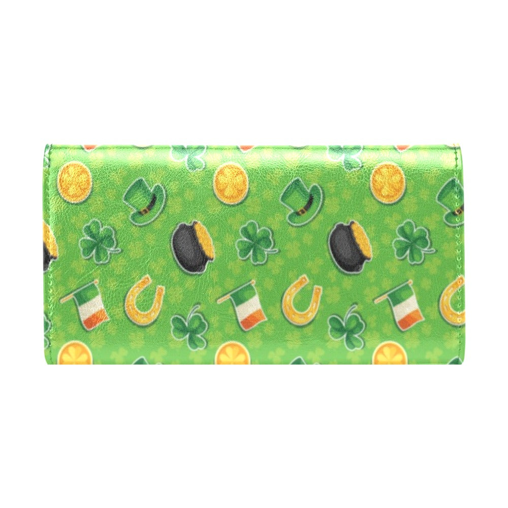 Shamrock Saint Patrick's Day Print Design LKS302 Women's Trifold Wallet