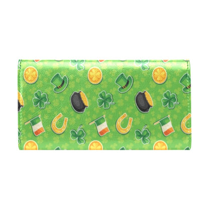 Shamrock Saint Patrick's Day Print Design LKS302 Women's Trifold Wallet