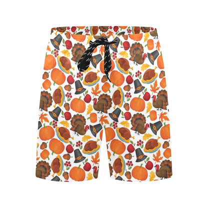 Thanksgiving Print Design LKS304 Men's Swim Trunks Beach Shorts