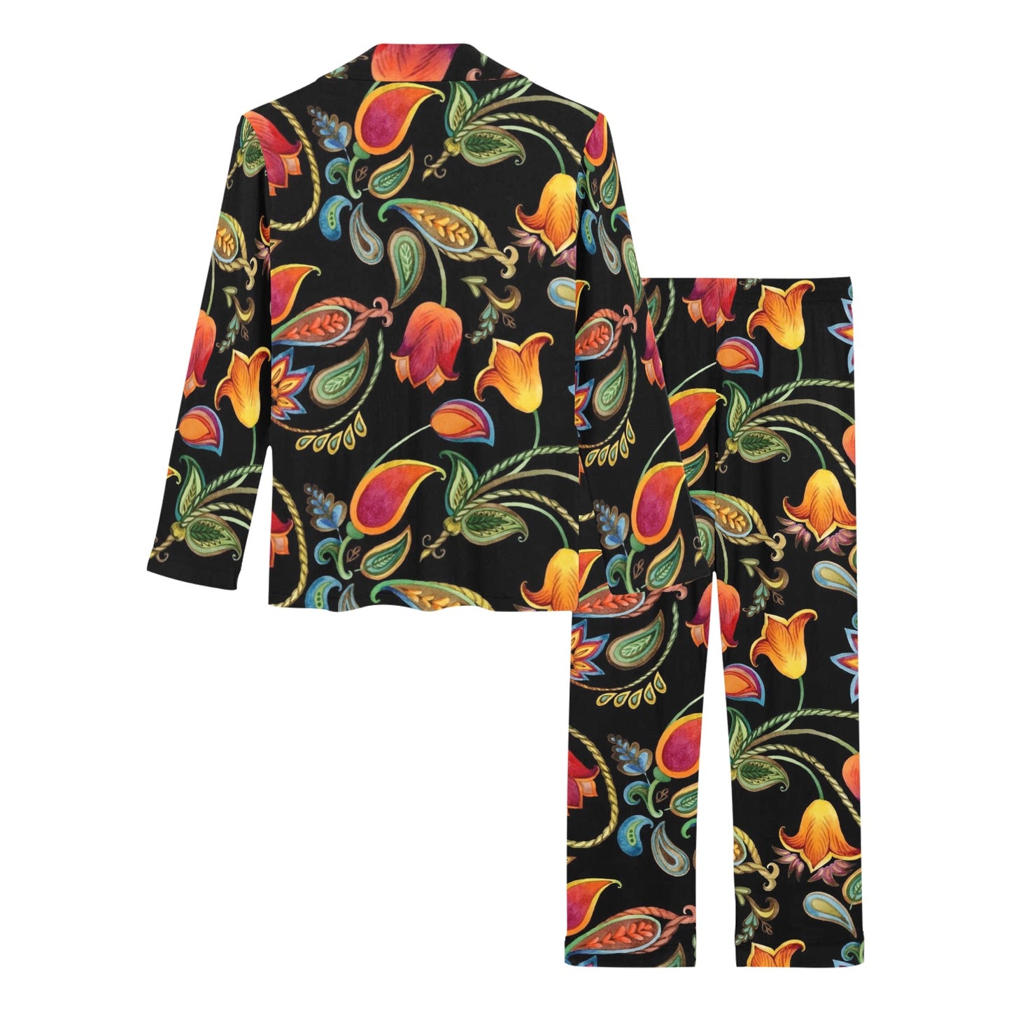 Tulip Boho Pattern Print Design TP09 Women's Long Pajama Set