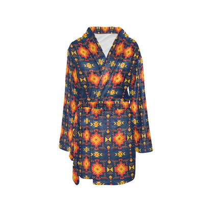 Southwest Pattern Print Design LKS307 Women's Fleece Robe