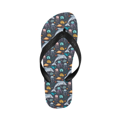 Underwater Dolphin Print Design LKS304 Flip Flops