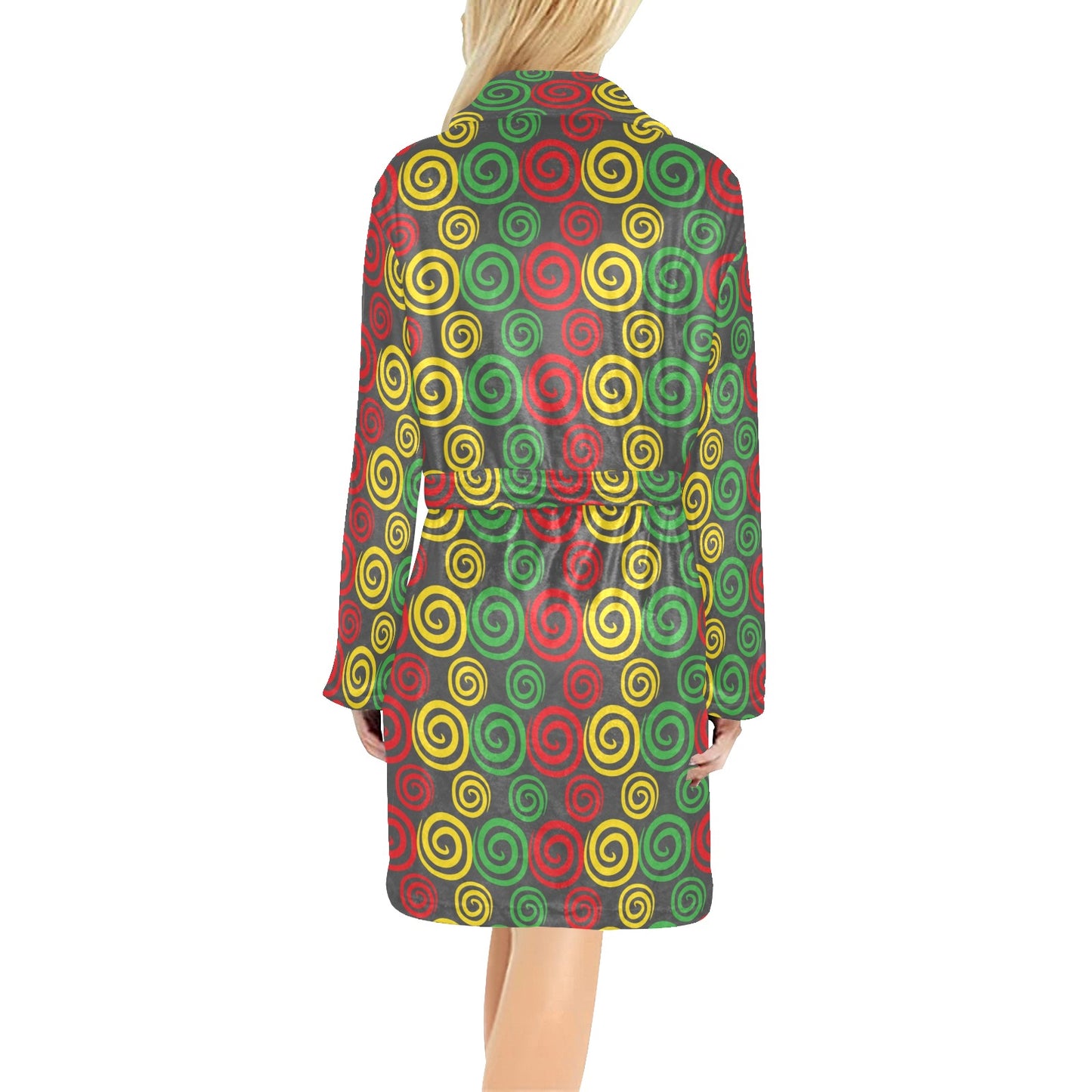Rastafarian Pattern Print Design A05 Women's Fleece Robe
