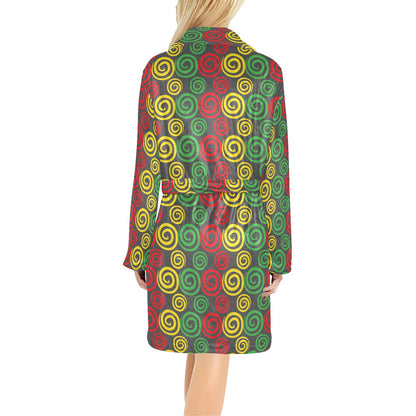 Rastafarian Pattern Print Design A05 Women's Fleece Robe