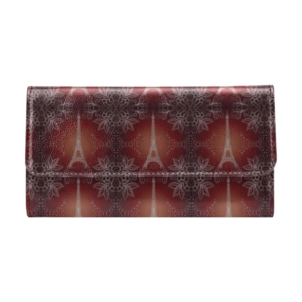 Eiffel Tower Drawing Print Women's Trifold Wallet