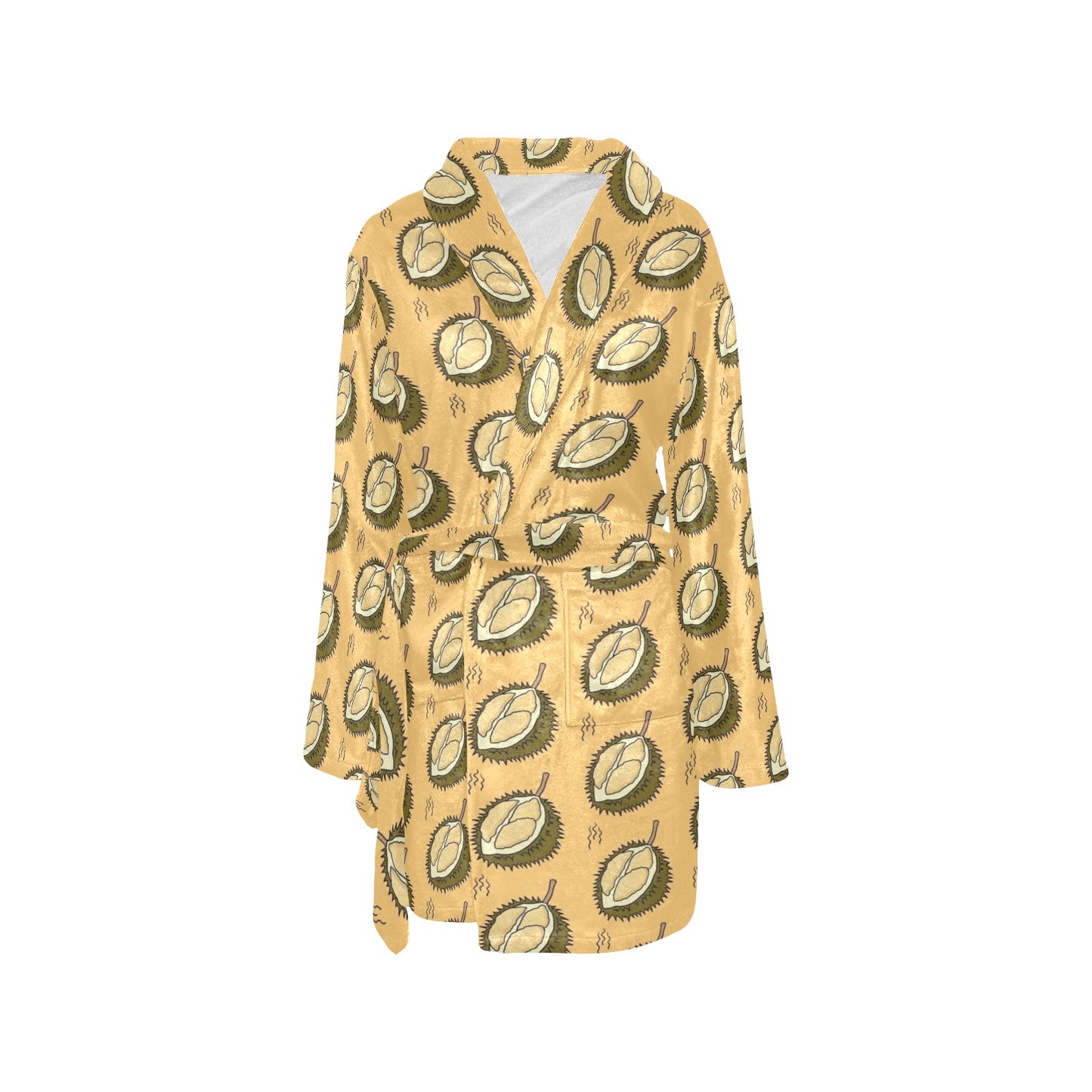 Durian Pattern Print Design DR02 Women's Fleece Robe