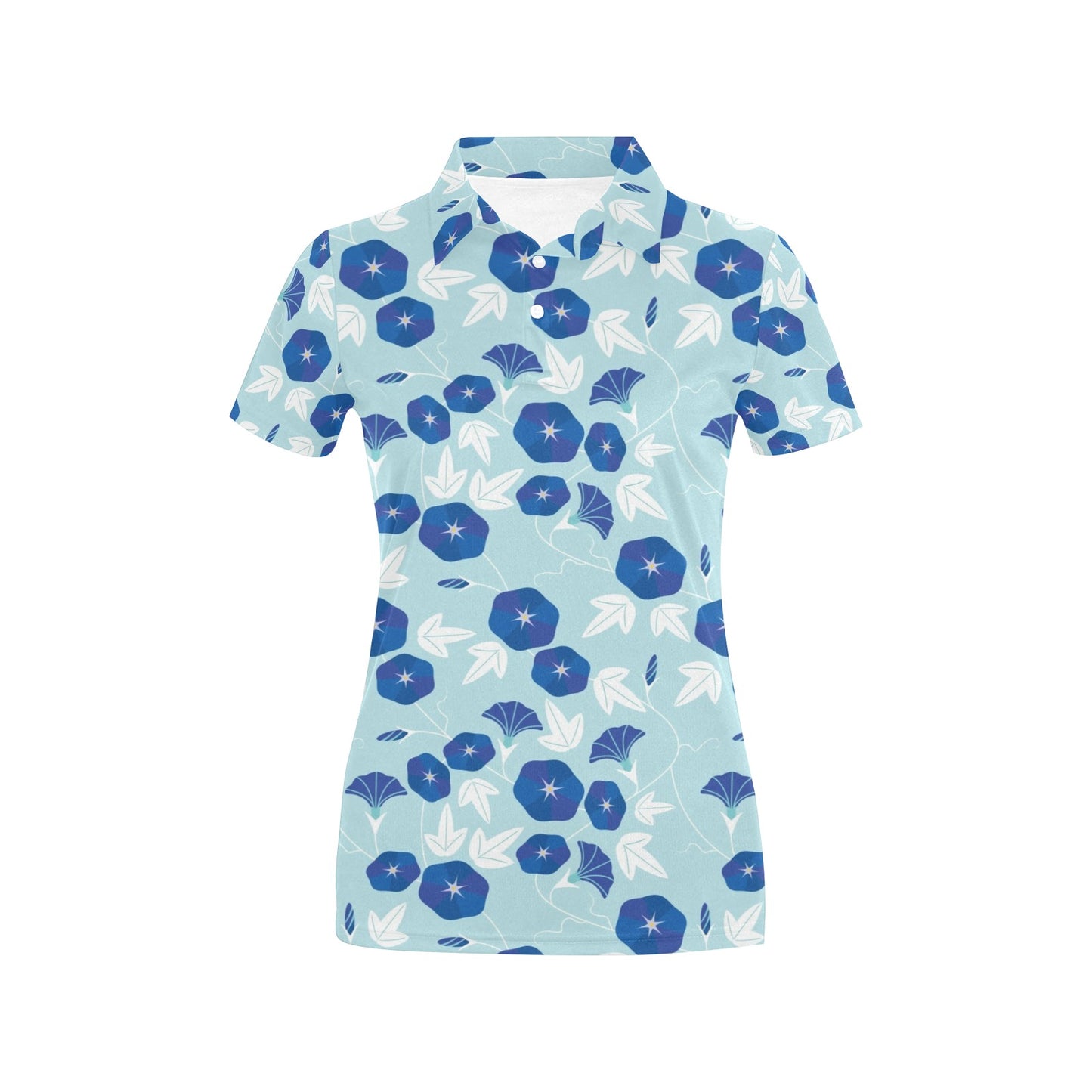 Morning Glory Pattern Print Design MG07 Women's Polo Shirt