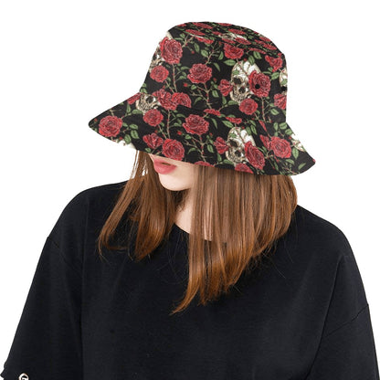Skull And Roses Print Design LKS303 Unisex Bucket Hat