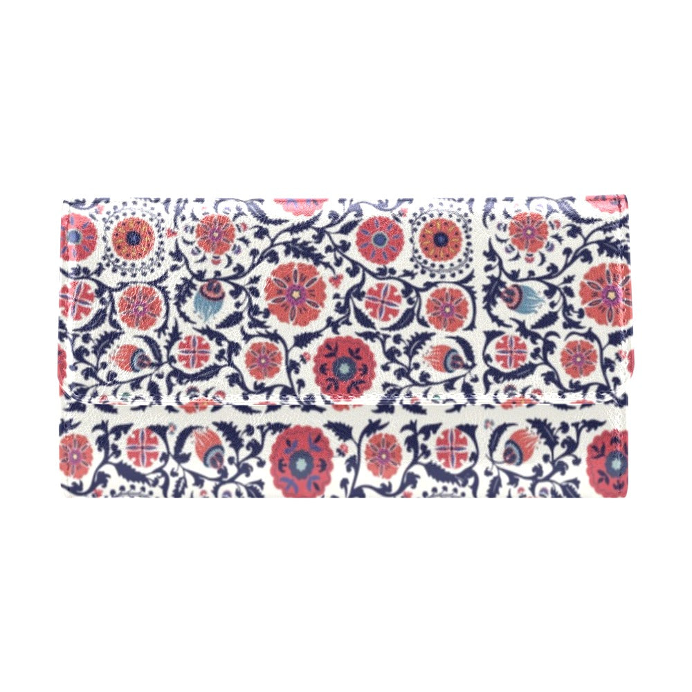 Suzani Print Design LKS304 Women's Trifold Wallet