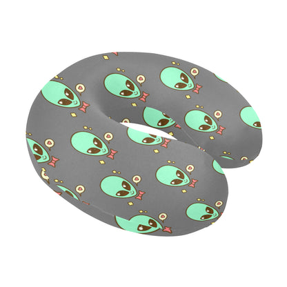 Alien Pattern Print Design 02 U-Shaped Travel Neck Pillow