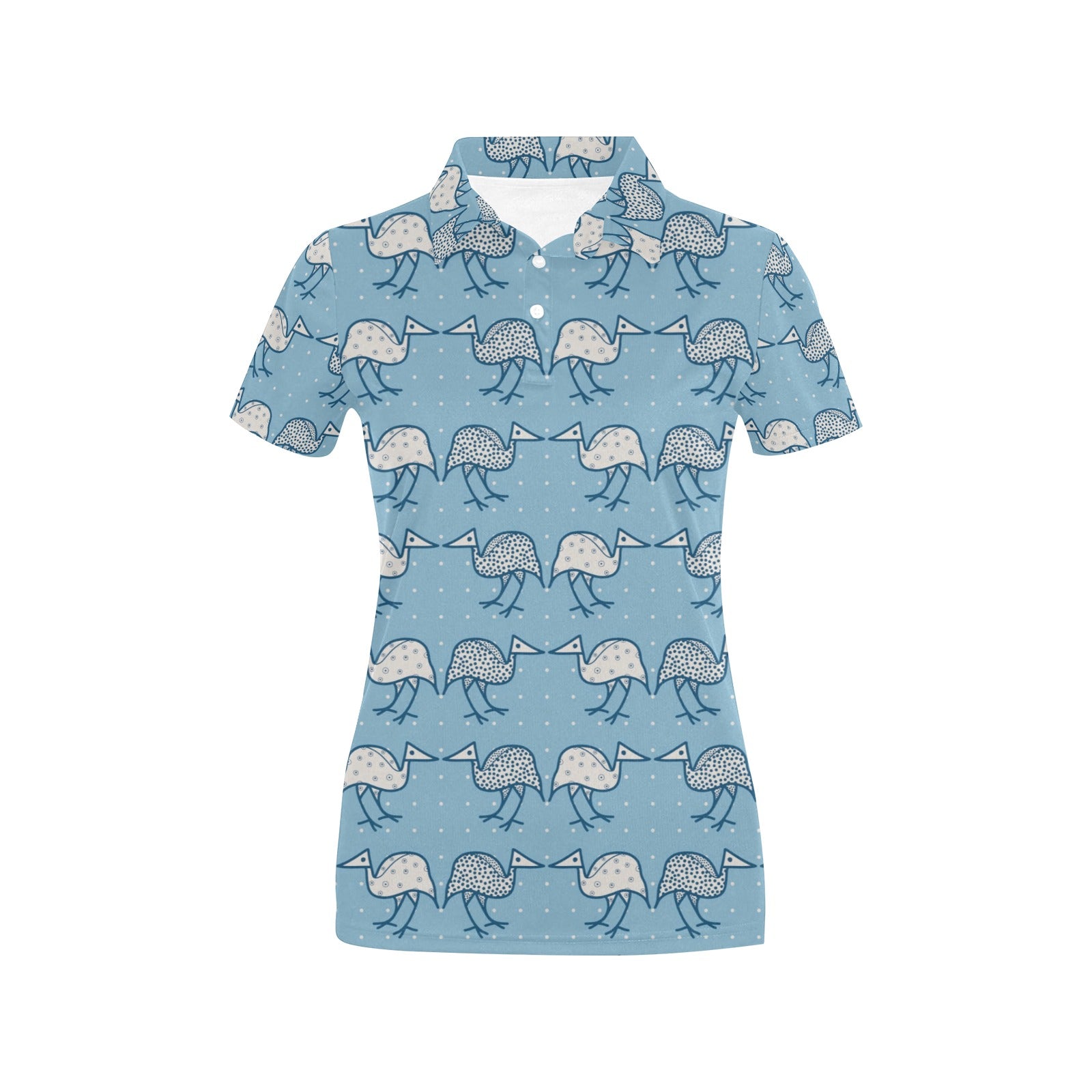 Emu Pattern Print Design 01 Women's Polo Shirt