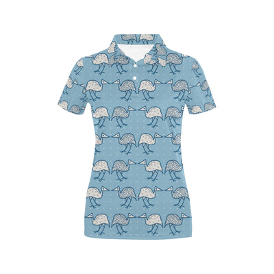 Emu Pattern Print Design 01 Women's Polo Shirt