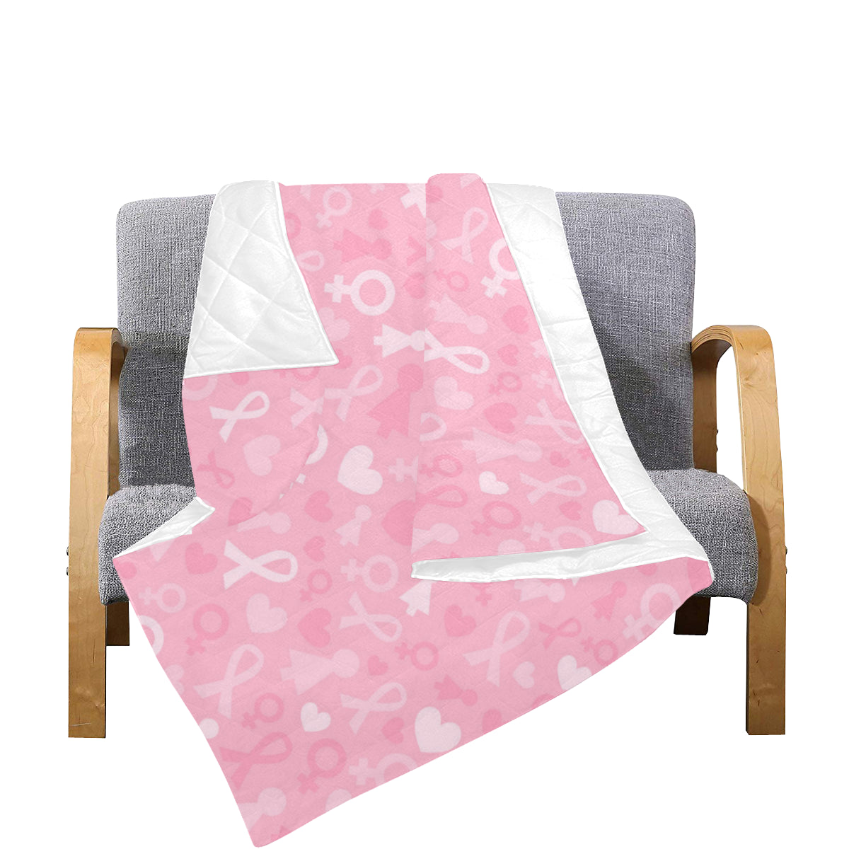 Breast cancer Pattern Print Design 01 Premium Quilt
