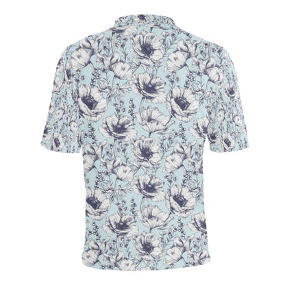 Anemone Pattern Print Design 02 Men Polo Shirt