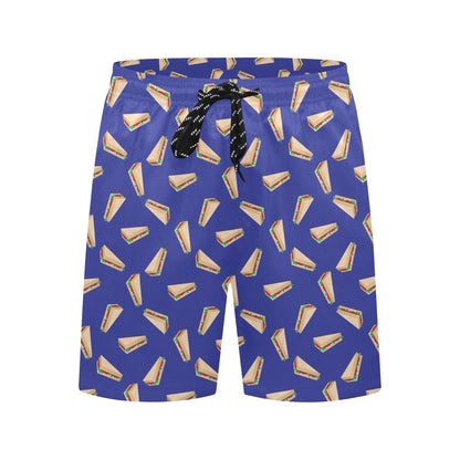 Sandwich Print Design LKS303 Men's Swim Trunks Beach Shorts
