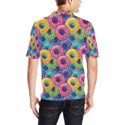 Donut Pattern Print Design DN010 Men Polo Shirt