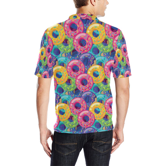 Donut Pattern Print Design DN010 Men Polo Shirt
