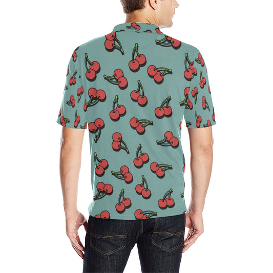 Cherry Pattern Print Design CH03 Men Polo Shirt