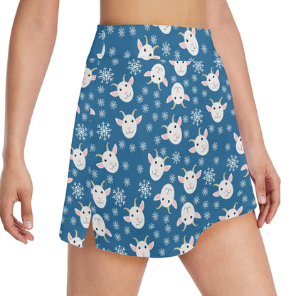 Goat Print Design LKS402 17" Golf & Pickleball Skort with Pockets