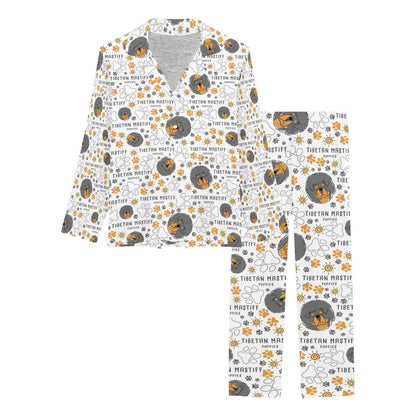 Tibetan Mastiffs Print Design LKS302 Women's Long Pajama Set