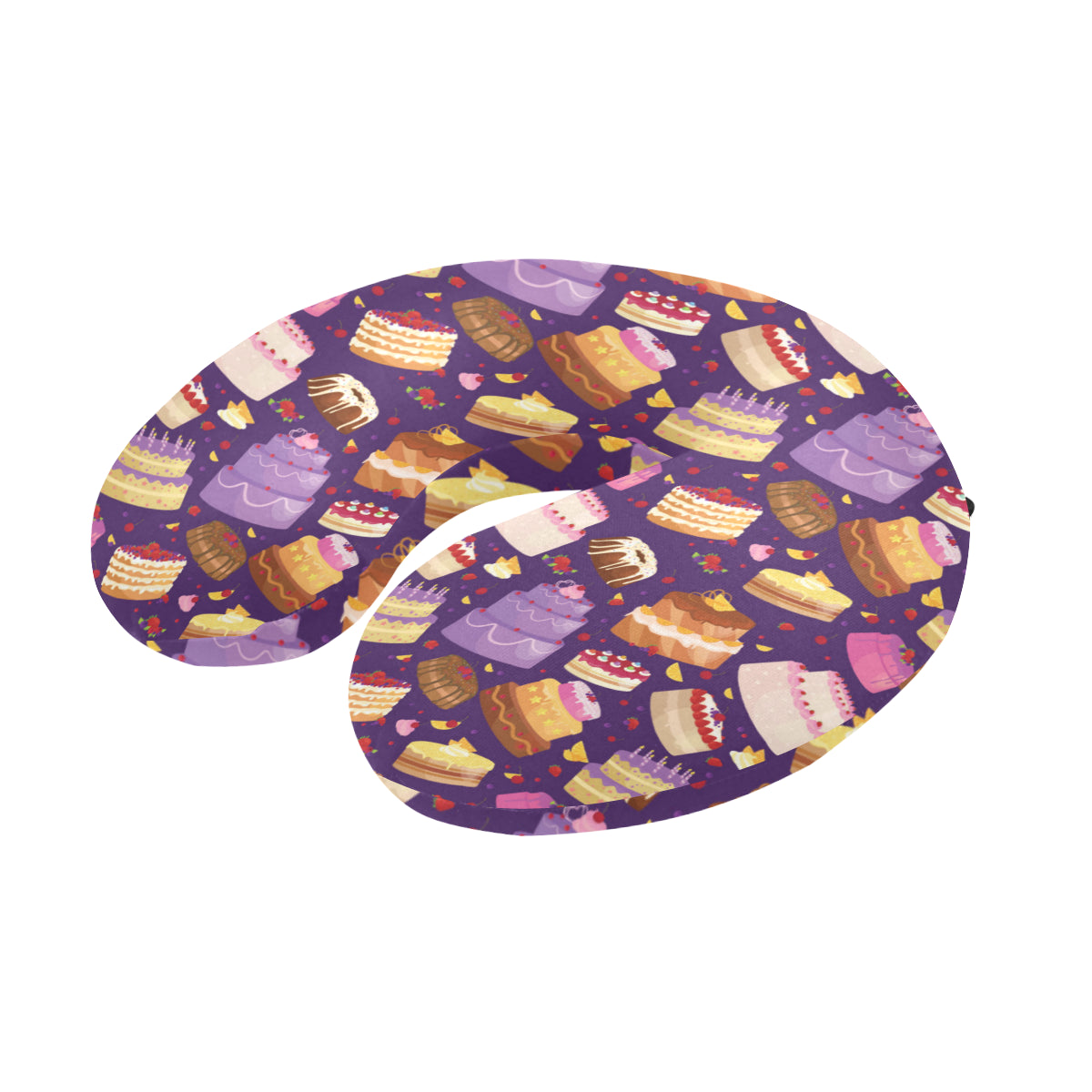 Cake Pattern Print Design 05 U-Shaped Travel Neck Pillow