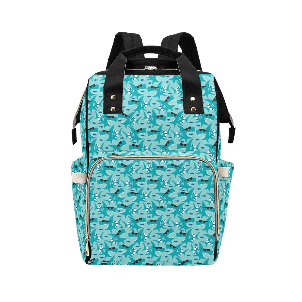 Shark Cute Print Design LKS302 Diaper Bag Backpack