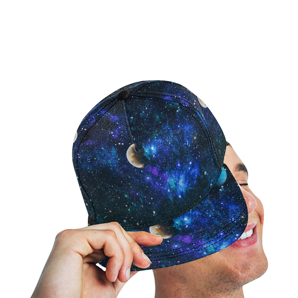 Galaxy Stardust Planet Space Print Snapback Cap