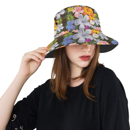 Plumeria Pattern Print Design PM03 Unisex Bucket Hat