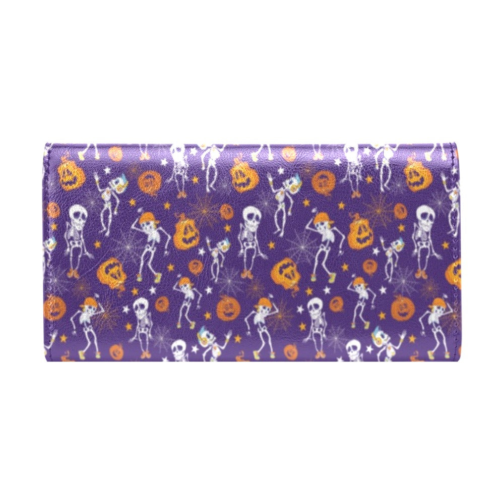 Skeleton Halloween Dance Print Design LKS304 Women's Trifold Wallet