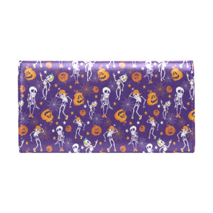 Skeleton Halloween Dance Print Design LKS304 Women's Trifold Wallet