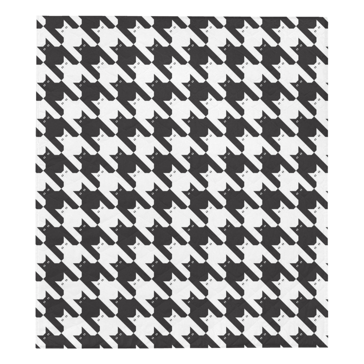 Cat HoundstoothPattern Print Design 01 Premium Quilt
