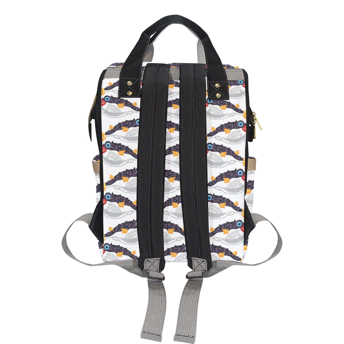 Fugu Pattern Print Design 03 Diaper Bag Backpack