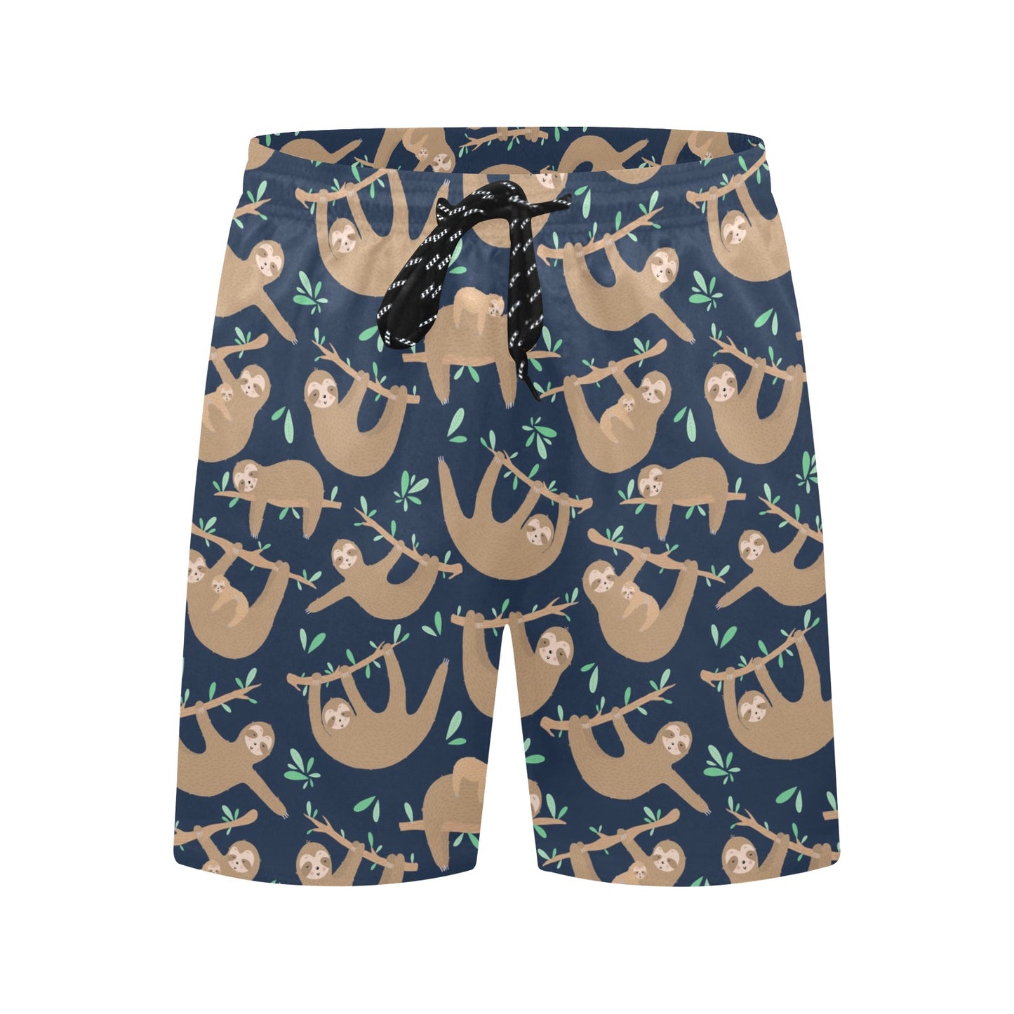 Sloth Print Design LKS307 Men's Swim Trunks Beach Shorts