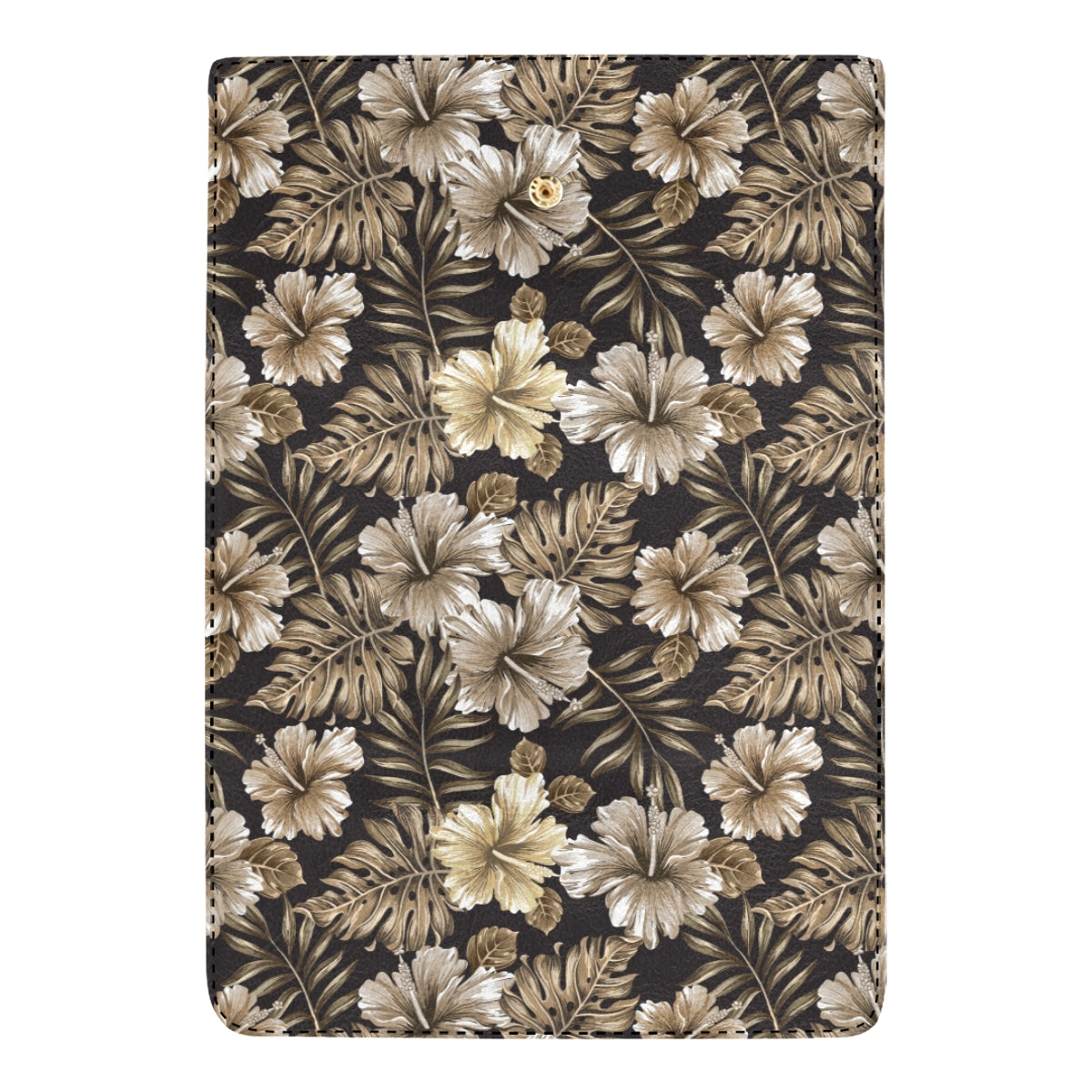 Brown Hibiscus Tropical Women's Trifold Wallet