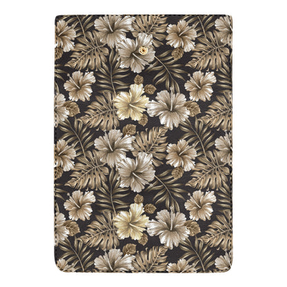 Brown Hibiscus Tropical Women's Trifold Wallet