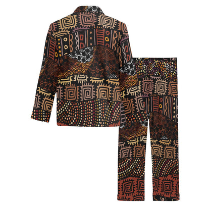 African Pattern Print Design 07 Men's Long Pajama Set