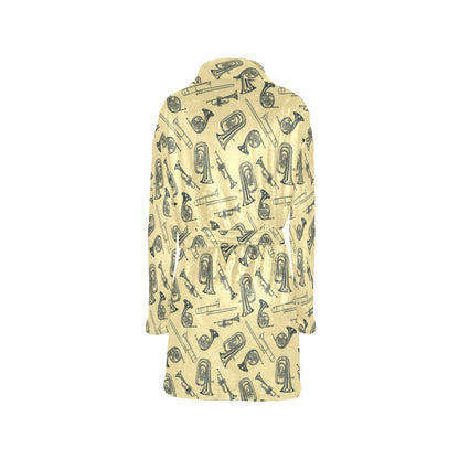 Tuba Pattern Print Design 01 Women's Fleece Robe