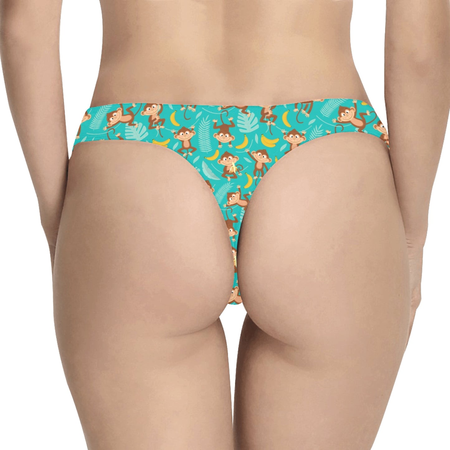 Monkey Happy Design Themed Print Women's Thongs