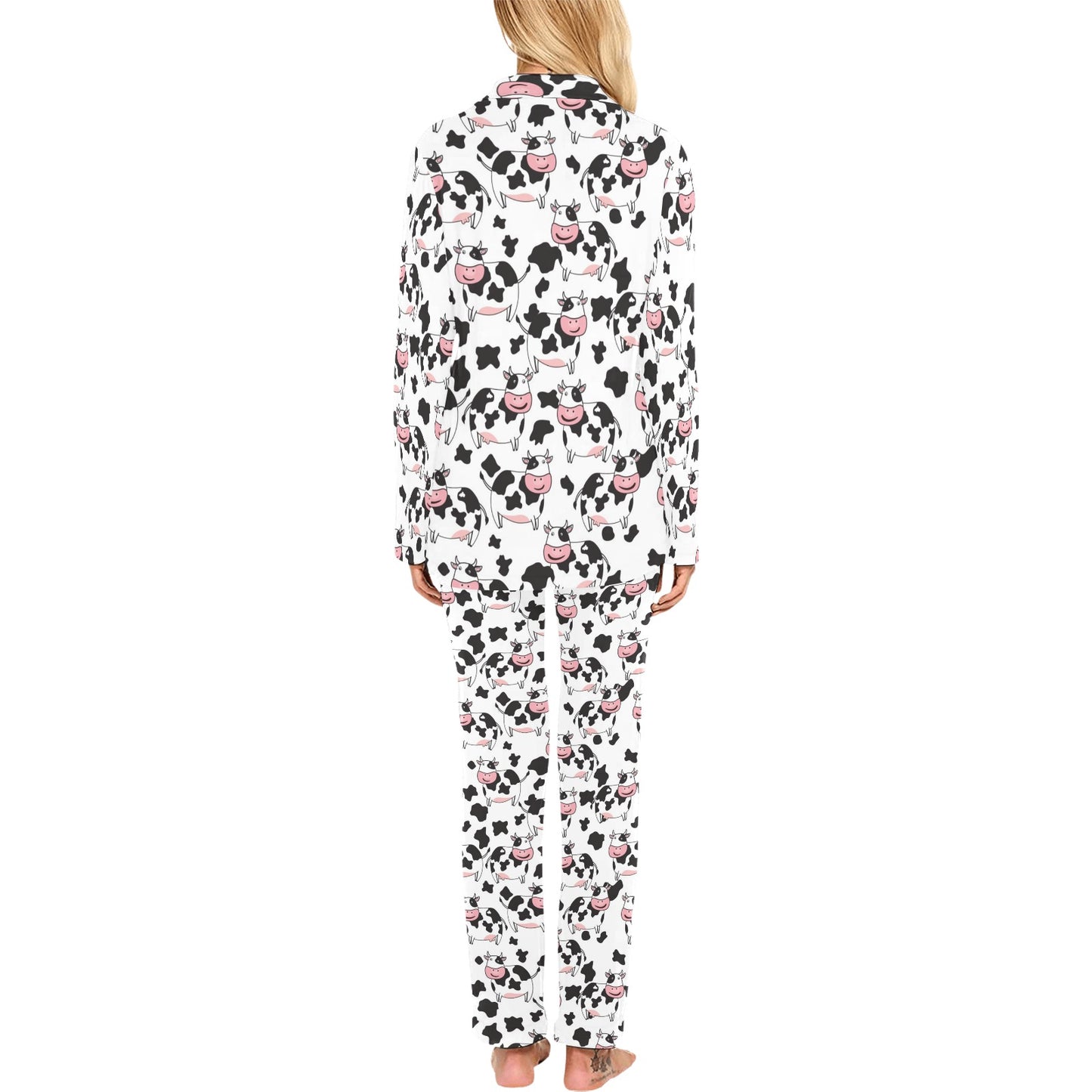 Cow Pattern Print Design 02 Women's Long Pajama Set