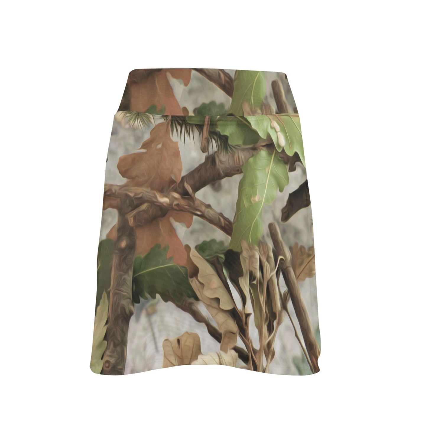 Camo Realistic Tree Forest Print 17" Golf & Pickleball Skort with Pockets