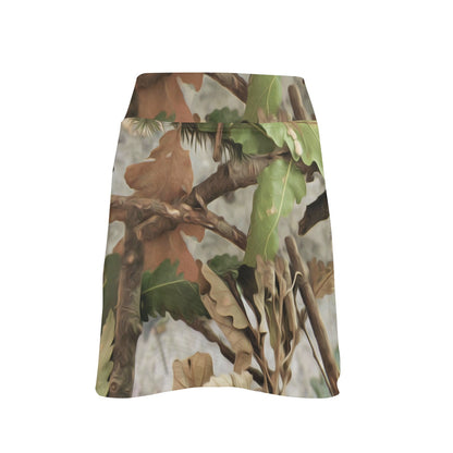 Camo Realistic Tree Forest Print 17" Golf & Pickleball Skort with Pockets